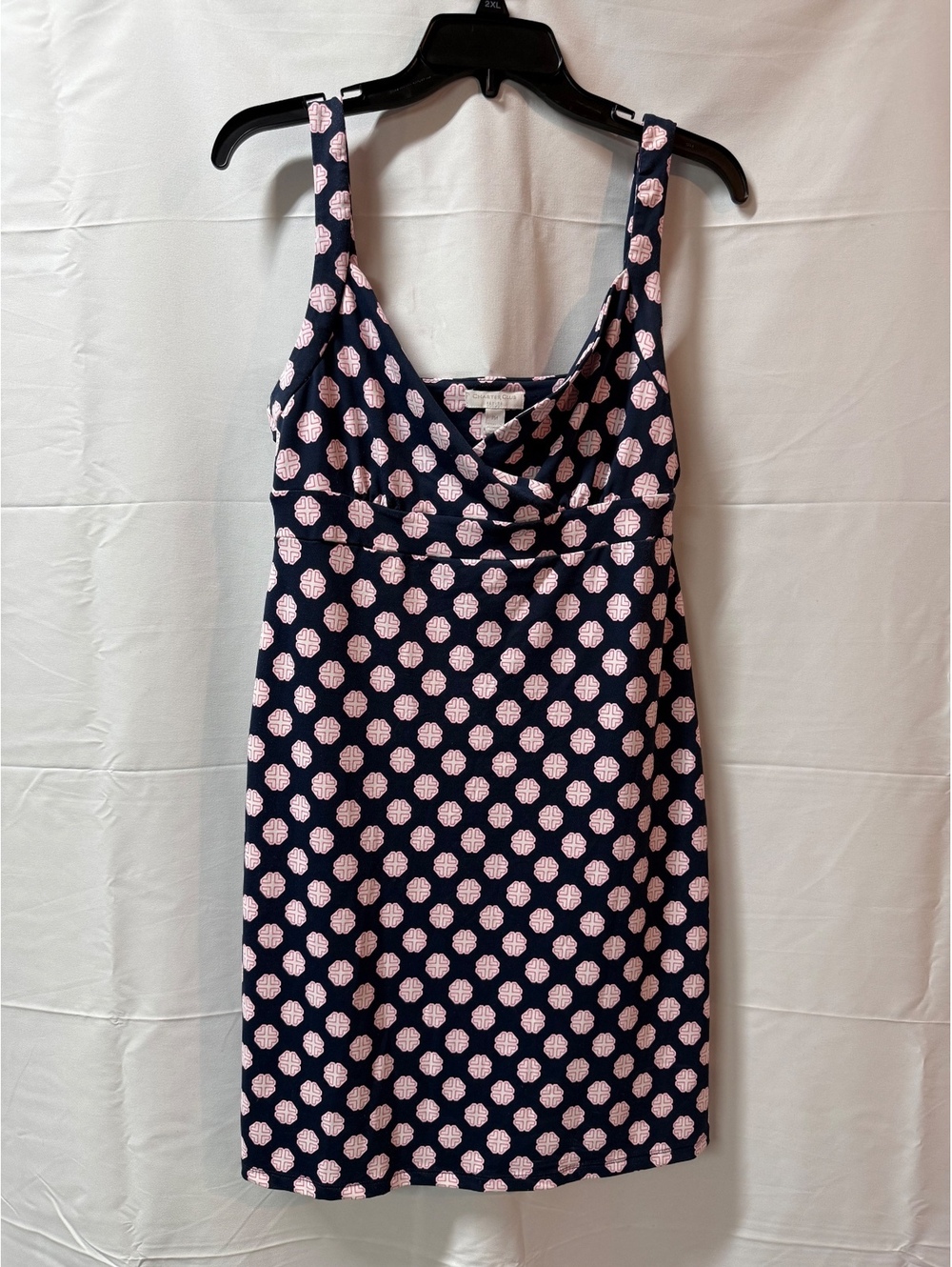 Charter Club Petite PM Navy and Pink Patterned Dress